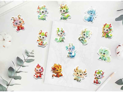 Fantasy Dragon Sticker Pack – 60 Waterproof Mythical Designs