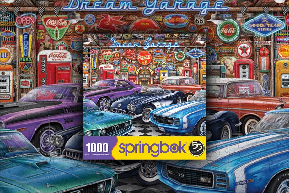 Dream Garage 1000 Piece Jigsaw Puzzle by Springbok Puzzles - Classic Car Puzzle