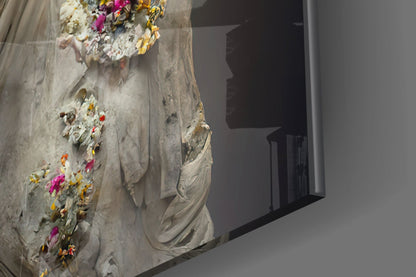 Abandoned Statue Glass Wall Art  || Designer Collection