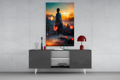 Towards Sunset Glass Wall Art || Designer Collection