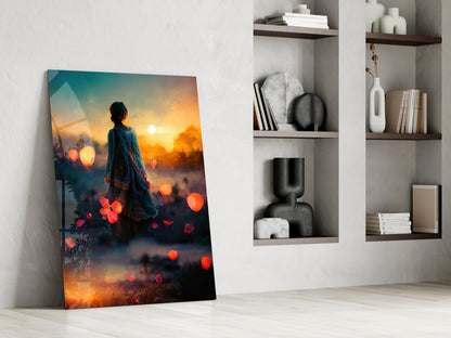 Towards Sunset Glass Wall Art || Designer Collection