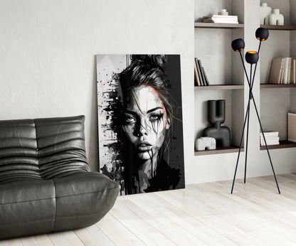 Scribbled Beauty Glass Wall Art  || Designer Collection
