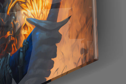 Master Warrior Glass Wall Art  || Designer Collection