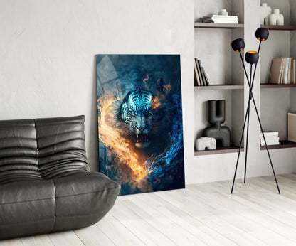 Flaming Anger Glass Wall Art  || Designer Collection