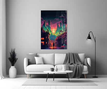 Walk to the New Life Glass Wall Art  || Designers Collection