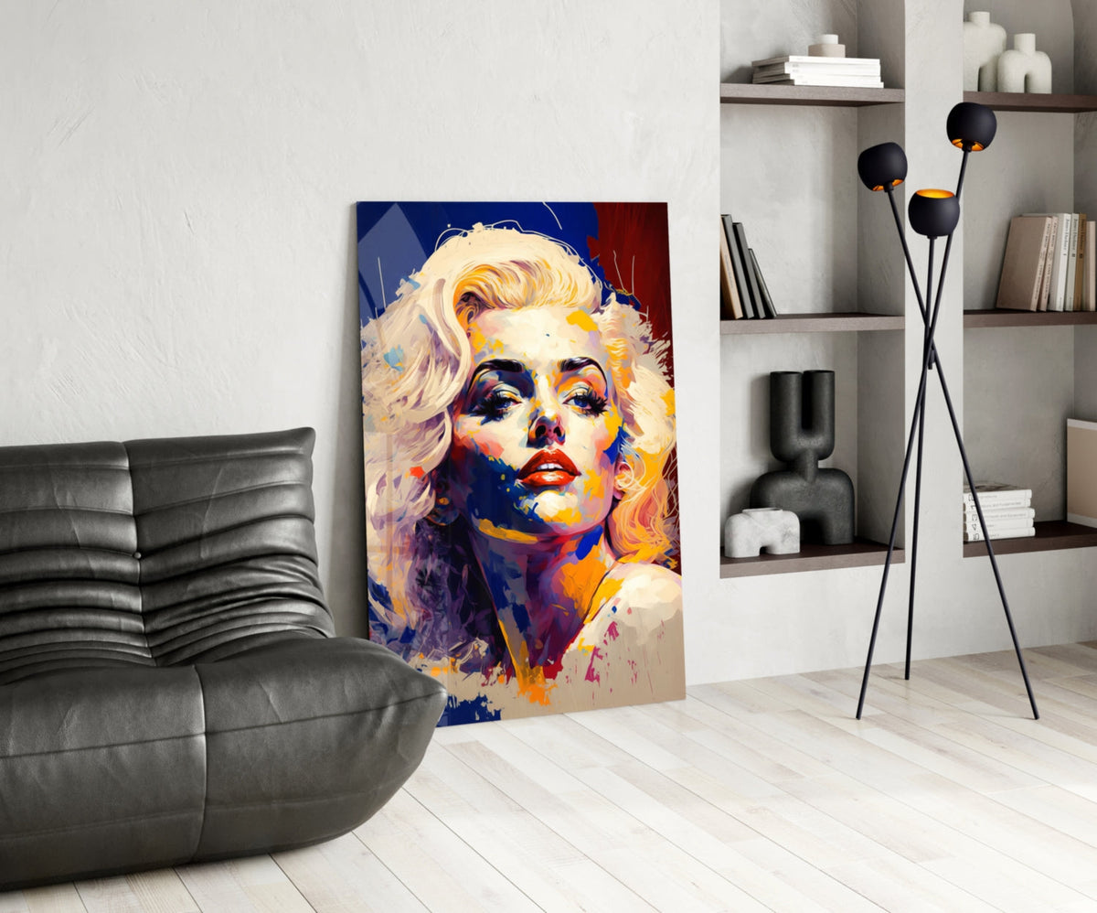 Blue Palette Blonde Icon Glass Wall Art