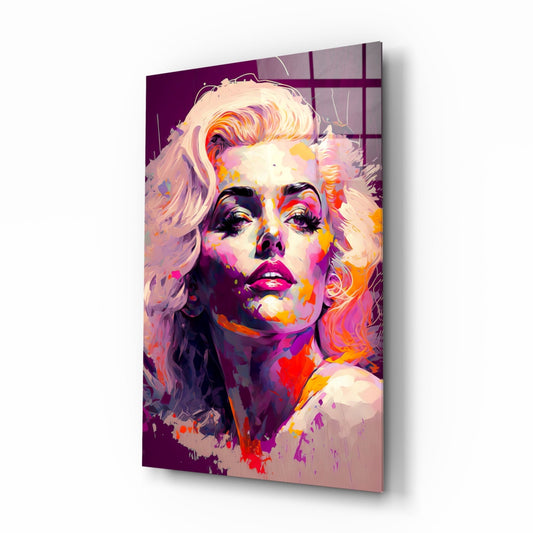Purple Palette Blonde Diva Glass Wall Art