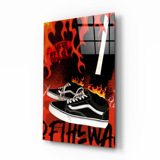 Classic Skate Shoe Glass Wall Art || Designers Collection