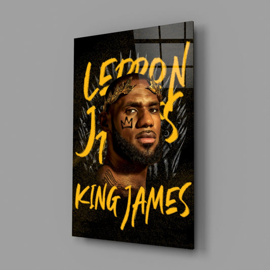 Crowned Basketball Champion Glass Wall Art || Designer Collection