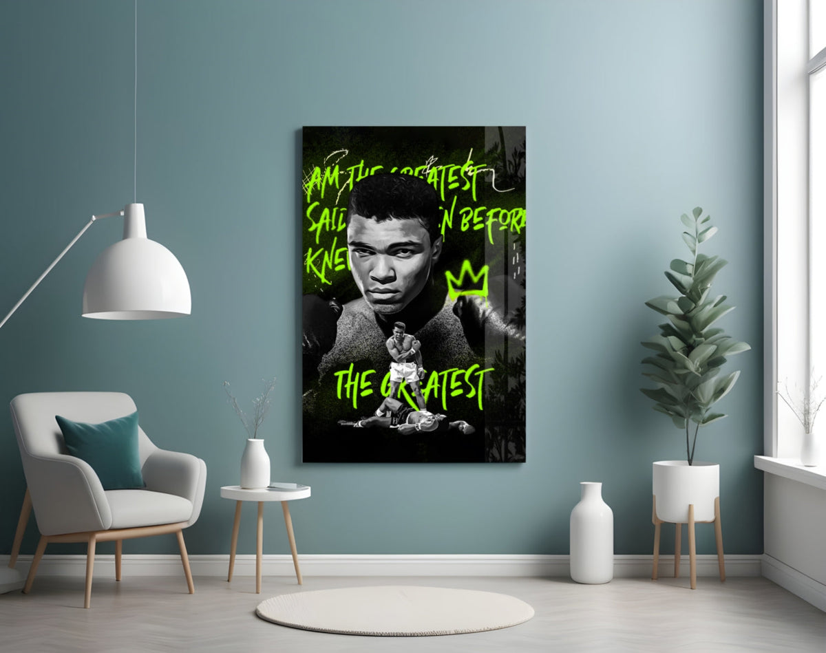 Boxing Ring Champion Glass Wall Art || Designer Collection