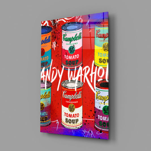 Pop Art Tin Cans Portrait Glass Wall Art || Designer Collection