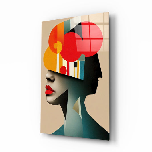 Geometric Thoughts Glass Wall Art || Designer Collection