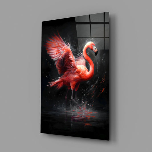 Flamingo Glass Wall Art || Designer Collection