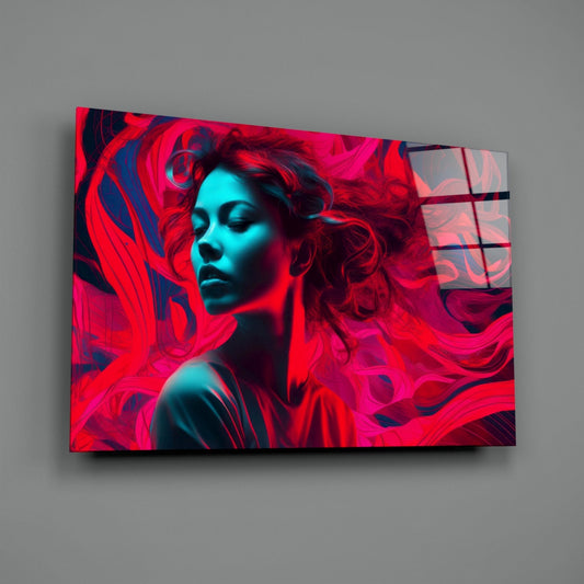 Red Feelings Glass Wall Art || Designer Collection