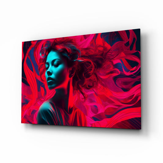 Red Feelings Glass Wall Art || Designer Collection