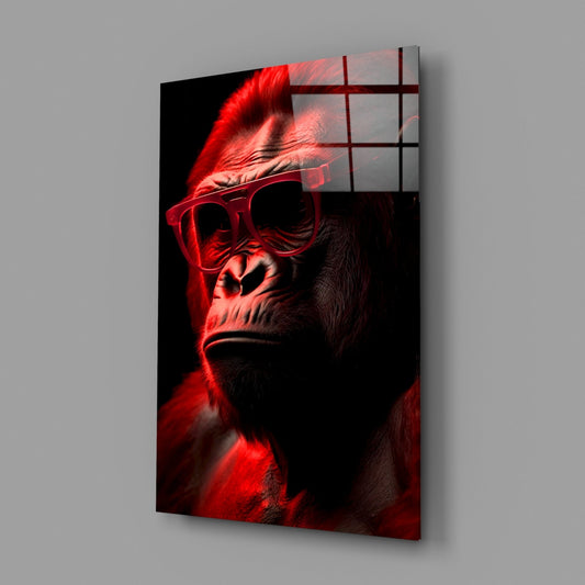 Ape the Thinker Glass Wall Art || Designer Collection