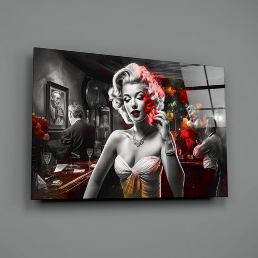 Smoke Burst Blonde with Cigarette Glass Wall Art