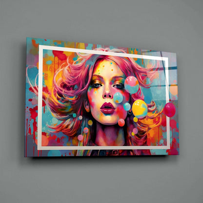 Bubbles and Kisses Glass Wall Art || Designer Collection Otarealm