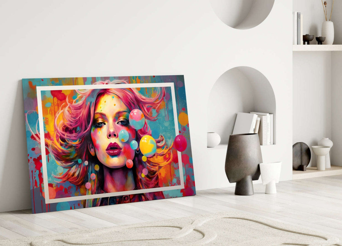 Bubbles and Kisses Glass Wall Art || Designer Collection Otarealm