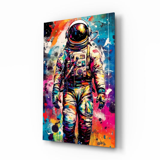 Pop Art Splash Astronaut Glass Wall Art