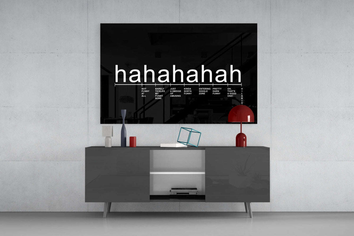 Black Background Laughter Scale Glass Wall Art Otarealm