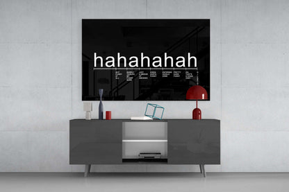 Black Background Laughter Scale Glass Wall Art Otarealm