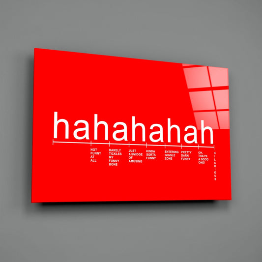 Bright Red Laughter Meter Glass Wall Art