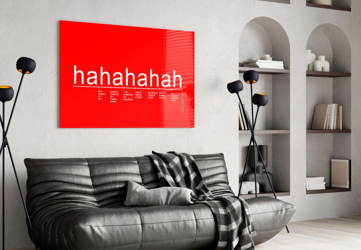Bright Red Laughter Meter Glass Wall Art Otarealm