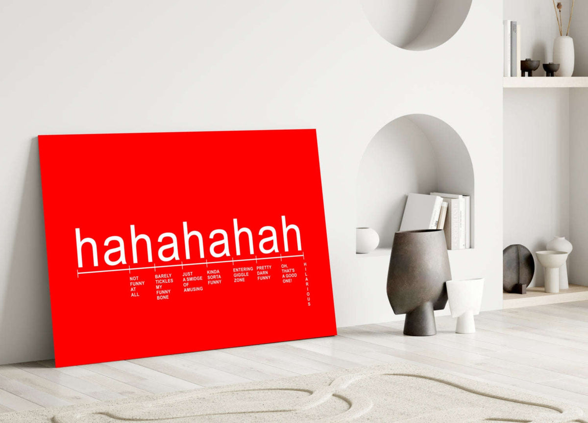 Bright Red Laughter Meter Glass Wall Art Otarealm