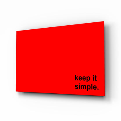 Keep It Simple Red Black Letters Glass Wall Art Otarealm