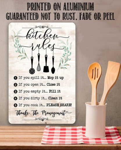 Kitchen Rules - Metal Sign