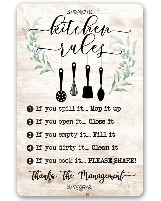 Kitchen Rules - Metal Sign