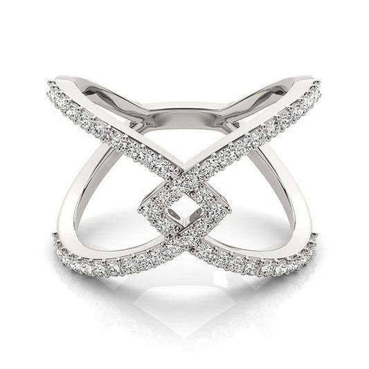 14k White Gold Fancy Entwined Design Diamond Ring (1/2 cttw)