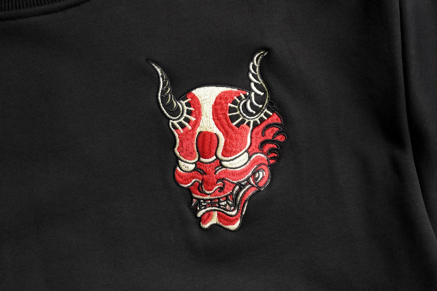 SW9060 Red Oni Embroidered Sweater