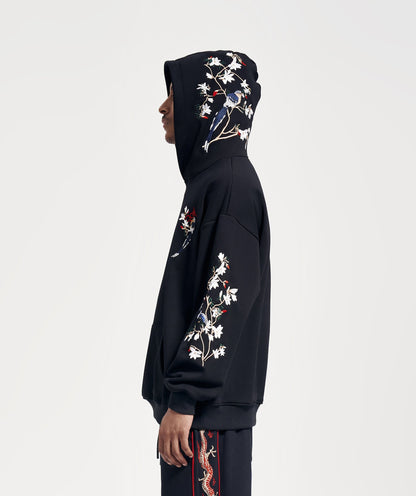 KH9083 Flowers Birds Embroidery Hoodie