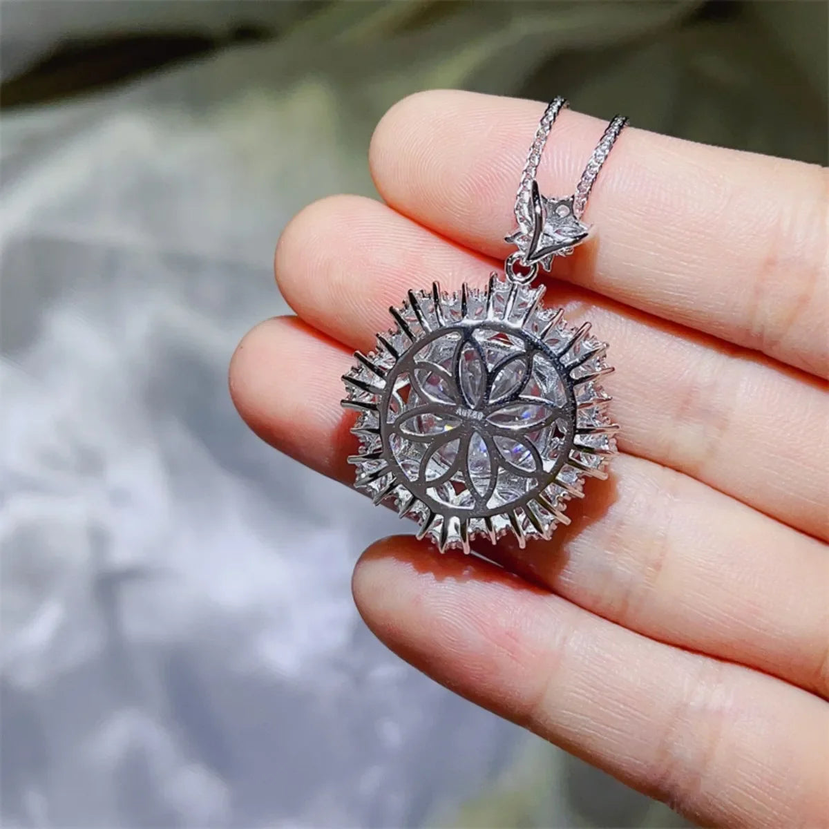 10 Carat Moissanite 925 Sterling Silver Necklace