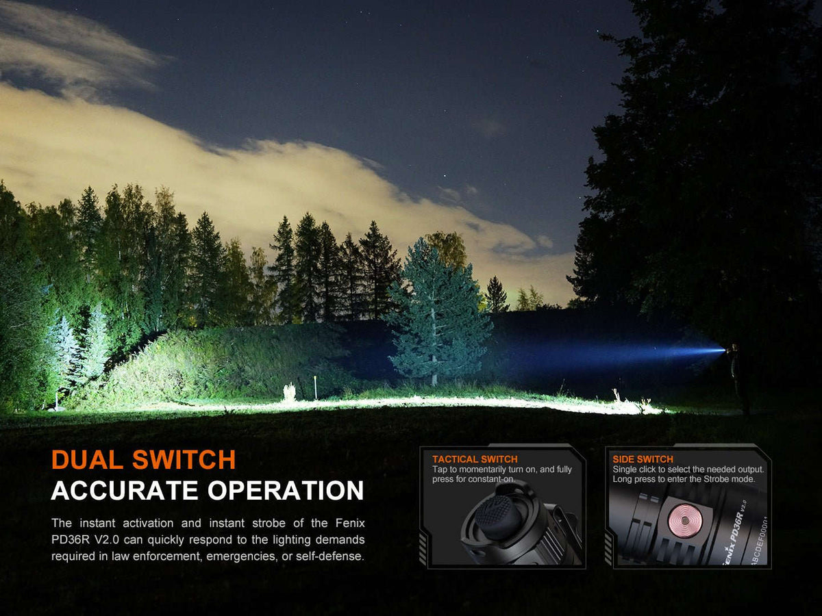 Fenix PD36R V2 Compact Rechargeable Tactical Flashlight - 1700 Lumens Otarealm