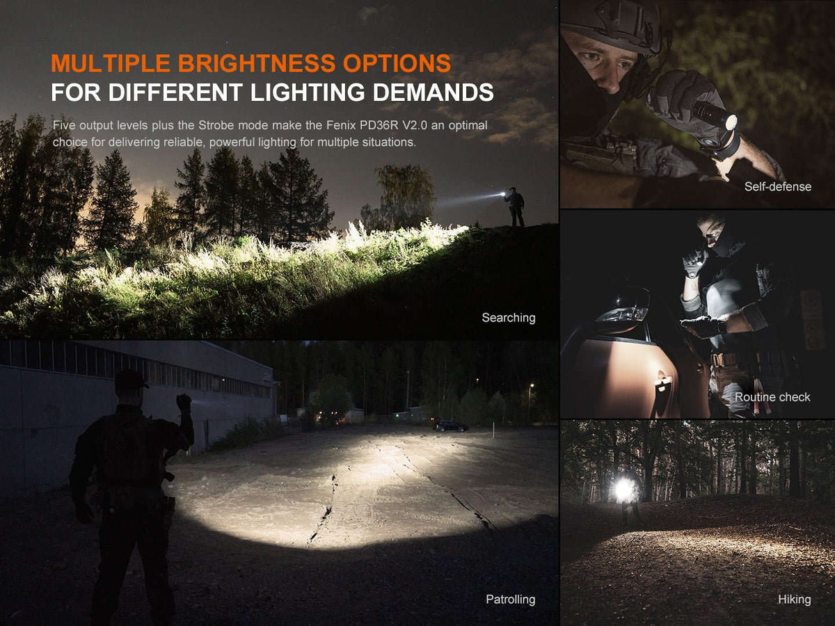 Fenix PD36R V2 Compact Rechargeable Tactical Flashlight - 1700 Lumens Otarealm