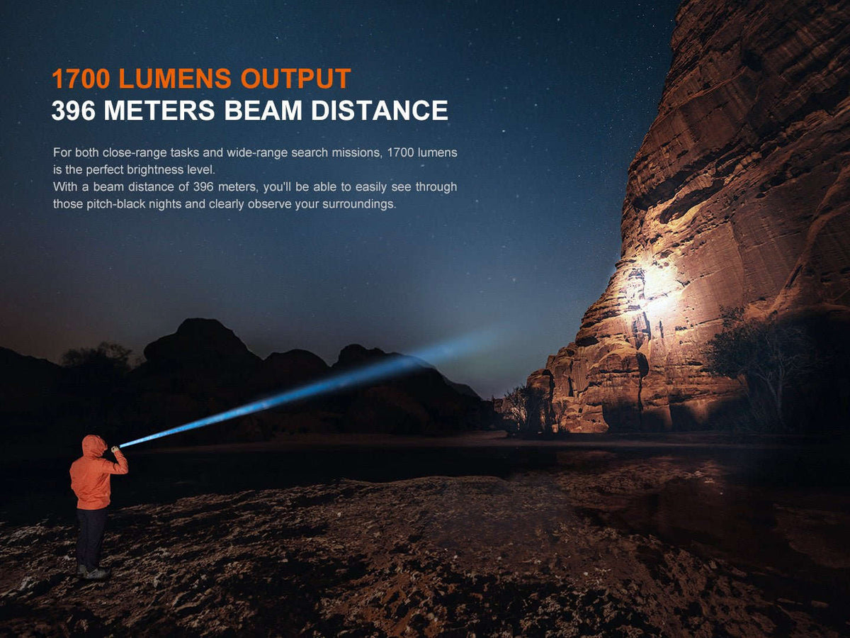 Fenix PD36R V2 Compact Rechargeable Tactical Flashlight - 1700 Lumens Otarealm