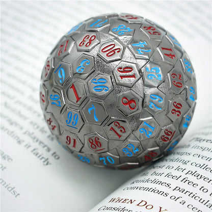Black* Metal d100 w/ Red and Blue Numbers Dungeons and Dragons RPG