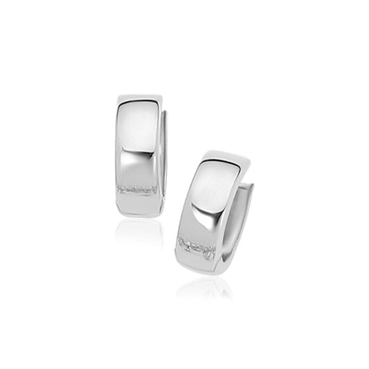 14k White Gold Snuggable Hoop Earrings Otarealm
