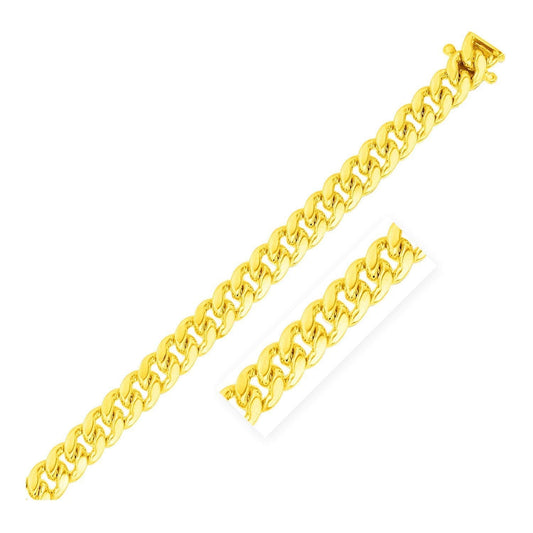 8.2mm 10k Yellow Gold Classic Miami Cuban Solid Chain Otarealm