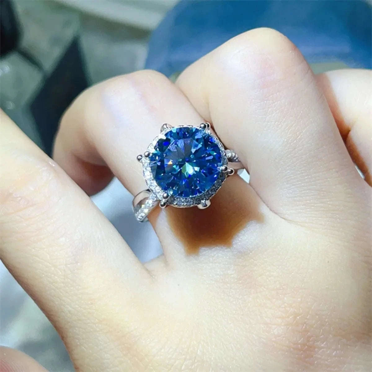 5 Carat Moissanite Halo Engagement Ring Otarealm