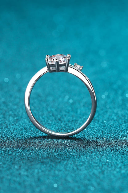 1 Carat Moissanite 925 Sterling Silver Bypass Ring Otarealm