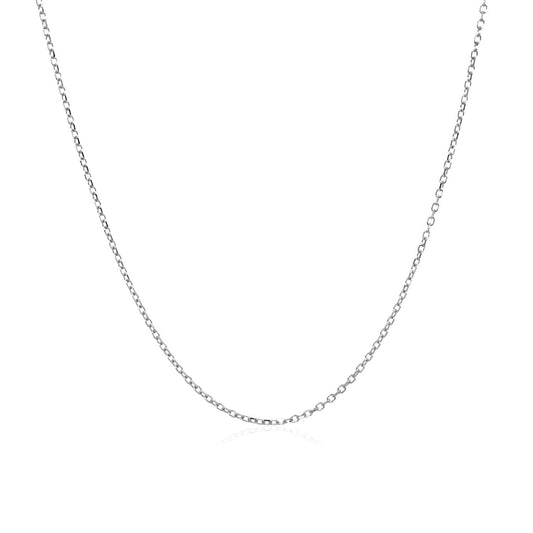 14k White Gold Diamond Cut Cable Link Chain 0.8mm