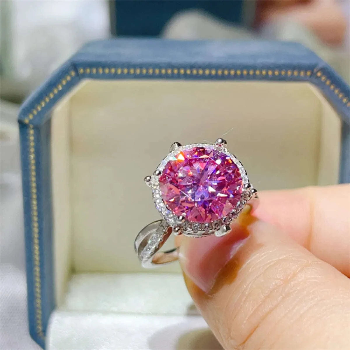 5 Carat Moissanite Halo Engagement Ring Otarealm