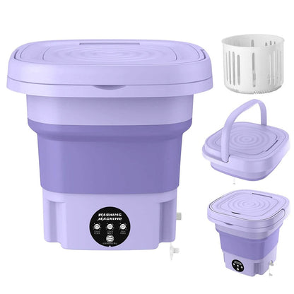 Foldable Laundry Machine with Detachable Drain Basket