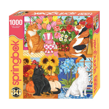 Four Seasons of Cats 1000 Piece Jigsaw Puzzle | Springbok Puzzles