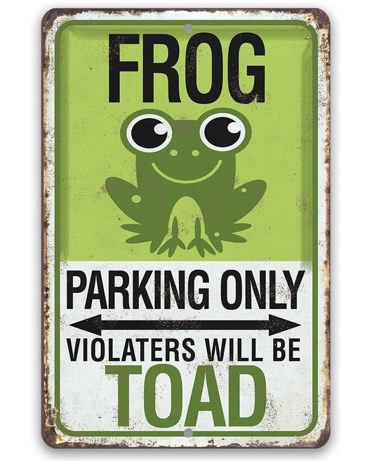 Frog Parking - Metal Sign