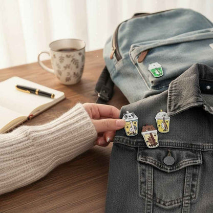 Fun Boba Drink Enamel Pin – Cup Shaped Pin for Collectors
